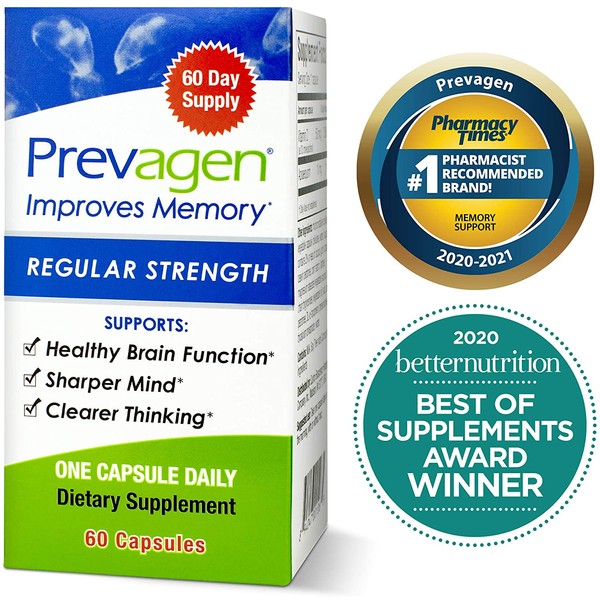 Prevagen Improves Memory - Regular Strength 10mg, 60 Capsules, with Apoaequorin & Vitamin D | Brain Supplement for Better Brain Health, Supports Healthy Brain Function and Clarity | Memory Supplement