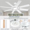 62 Inch Ceiling Fans with Lights, Large Low Profile Ceiling