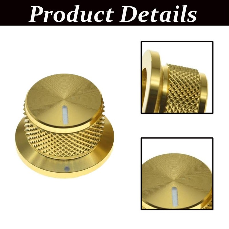 2 Pieces Rotary Potentiometer Knobs, Knurled Knob for Volume Control