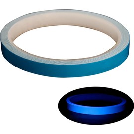 Blue Self Adhesive Fishing Rod Luminous Tape Waterproof Fluorescent Tape Safety Warning Stickers Night Fishing Tool Cuttable Fishing Rod Luminous Tape Rods and Accessories Waterproof Fishing Rod Tape