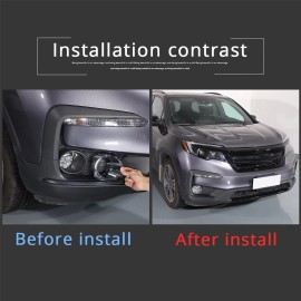 car-attention Fit For Honda Pilot SUV 2019-2022 Chrome Front Fog Light Lamp Cover Trim Bezel