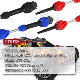 RCMYou Drive Shaft CVD Axles Upgrades Part for 1/10 Slash VXL 4X4,Rustler VXL 4X4 4WD,Stampede VXL 4X4 4WD,Hoss VXL 4X4 4WD,4Pcs Front Rear Transmission Universal Driveshaft Hops Up,Black