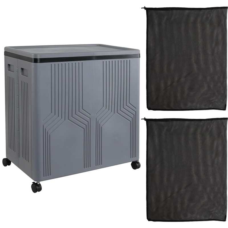 Morcte 120 L Double Collapsible Laundry Hamper with Lid and