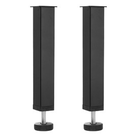 uxcell 2 Pcs Adjustable Height Center Support Leg, 8 Inch Metal Bed Frame Support Legs Slats feet for Sofa Cabinet Couch Dresser Table Furniture, Black