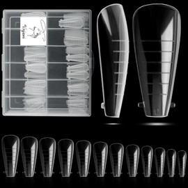 Vnjaoi 120 Pcs Poly Extension Gel Dual Nail Forms and Molds - Ballet Coffin Nail Forms Set for Gel Manicure DIY at Home