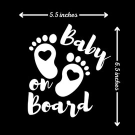 Baby on Board Signs for Car, 6.5 x 5.5 Baby on Board, Waterproof and UV-Resistant Baby on Board Sticker, Durable Baby Sign for Safety Awareness, Easy to Apply for Window or Bumper
