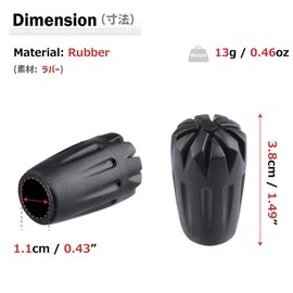 Azarxis Trekking Pole Rubber Cap Walking Pole Basket Stock Cap Rubber Tip Accessory Replacement Replacement Anti-Slip Tip Protection Universal 11mm 13mm Inner Diameter Climbing Hiking (Rubber Cap - 8pcs)