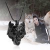 Yinplsmemory Cremation Jewelry Viking Wolf Head Urn Necklace for Ashes