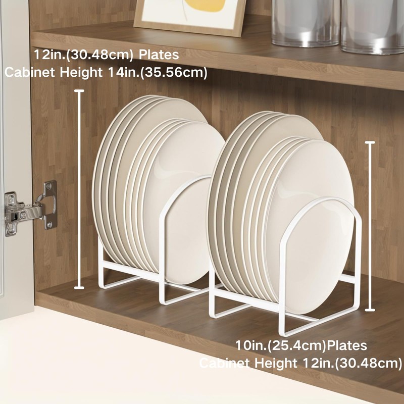 4 Pack Kitchen Plate Holder Organizer for Cabinet Space Saver