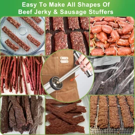 Large Capacity Jerky Gun Kits, Jerky Cannon, Stainless Steel Jerky Maker, Jerky Shooter, Meat Gun, Beef Deer Jerky Making Gun Kit, Gifts for Women Men