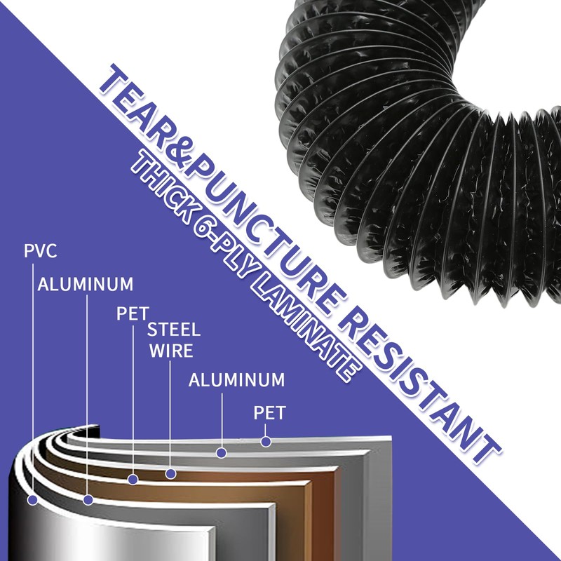 4inch 10FT Dryer Vent Hose for Tight Space, 90 Degree