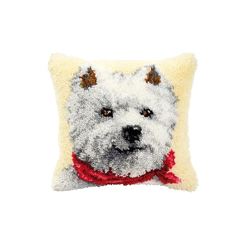 Vervaco West Highland Terrier Latch Hook Cushion, Multi-Colour
