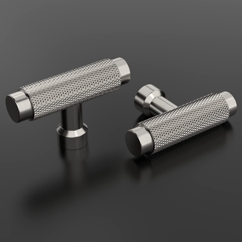 Coinkoly 10 Pack Brushed Satin Nickel Knurled Cabinet Knobs for