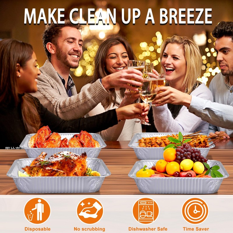 Homewarm Aluminum Foil Pans 9x13 Disposable - Half Size Aluminum