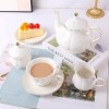 Elegant White 22-Piece Ceramic Tea Set with Unique Patterns for