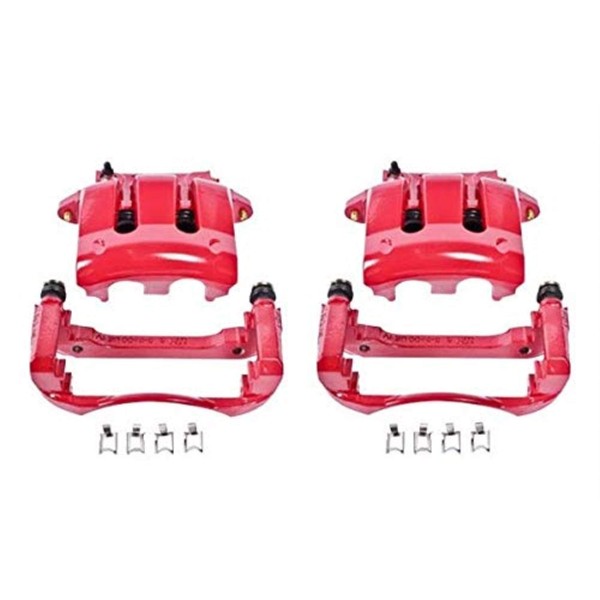 Power Stop Rear S4836 Pair of High-Temp Red Powder Coated Calipers