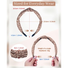 Mesovor 4 Pack Knotted Headbands for Women, Non-Slip Top Knot Wide Turban Head Band Headwrap | Comfortable Yoga Exercise Hair Hoop Hair Bands Accessories (Neutral Mix)