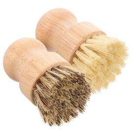 KICHOUSE 2Pcs Kitchen Brush Practical Palm Cleaning Brush for Pots and Pans Ergonomic Design Sturdy Non Scratch Bristles for Kitchen and Bathroom Cleaning