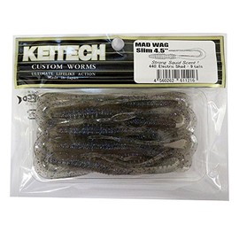 Keitech Mad Wag Slim 4.5 Inch Rubber Fish Rubber Worm Rubber Bait Colour 440 - Electric Shad