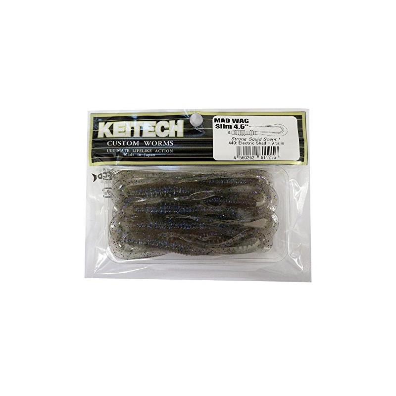 Keitech Mad Wag Slim 4.5 Inch Rubber Fish Rubber Worm