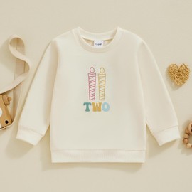 YOKJZJD Toddler Baby Girl 1st 2nd 3rd Birthday Outfit In My One Two Three Year Old Era Romper Sweatshirt Fall Winter T-Shirt (Beige Two, 2-3 Years)