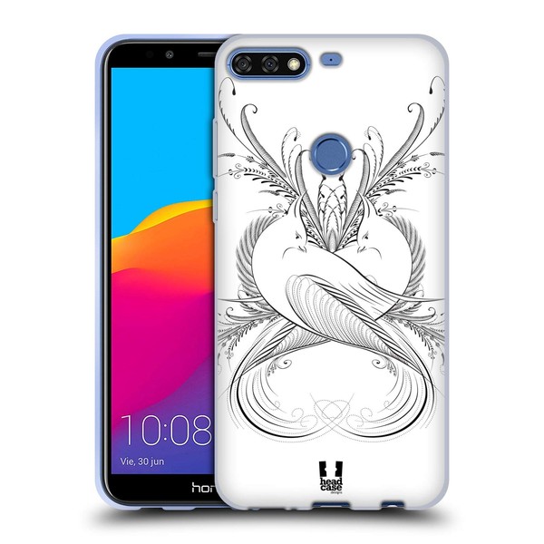 Head Case Designs Tauben Blühende Kalligrafie Soft Gel Handyhülle Hülle
