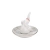 HOME SMILE White Elephant Ring Holder with Marble Pattern Dish