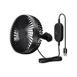 Flaconi Car Radiator Fan, Motorhome, Seat Car Fan, 12 V Motorhome, Portable Car Fan, 12 V Fan, Suitable for Cars, SUVs, Trucks (Chair Back)