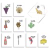 Fun Puns: 20 Assorted Blank All Occasions Notecards Depicting Fun
