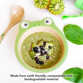 Nuby Rice Husk Baby Bowl - 100% Compostable and Biodegradable, Eco-Friendly Toddler Feeding Bowl, Non-Toxic, 6+ Months - Earth Friendly Tableware