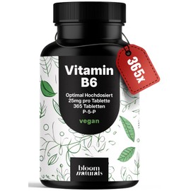 Vitamin B6 P5P High Dose - 25 mg per Tablet - 365 Tablets - Laboratory Tested, Vegan & Produced in Germany