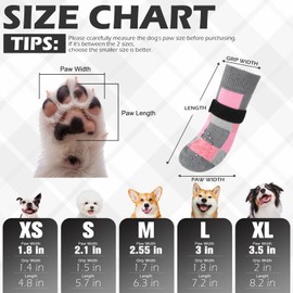 EXPAWLORER Dog Socks for Hot Pavement to Prevent Licking Paws, Color Block Non Slip Doggie Grippy Booties Shoes for Hardwood Floors,Boots & Paw Protectors for Small Medium Large Senior Dogs Pink M