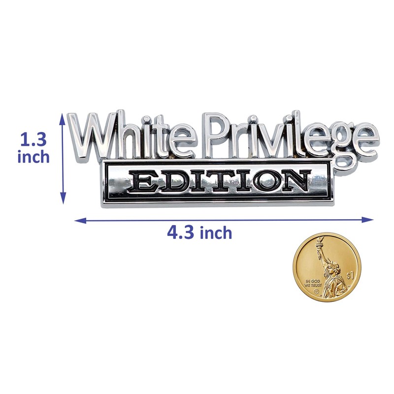 2 Pack Metal White Privilege Edition Emblem Car 3D Fender