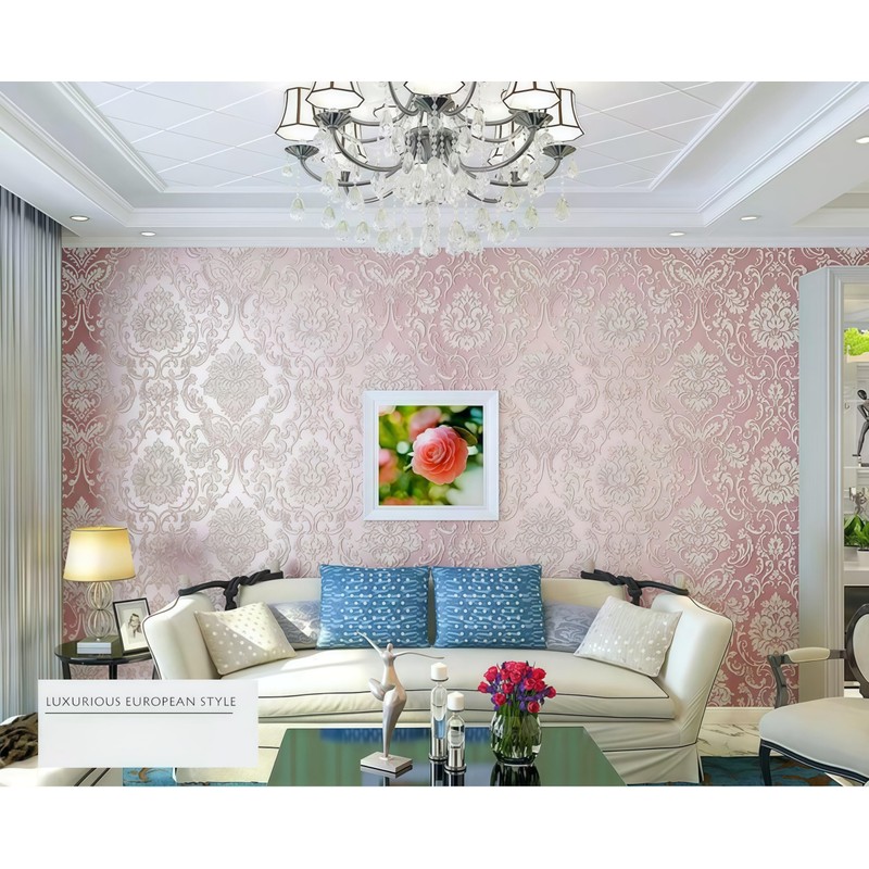 mwpqbd European 3D Wallpaper TV Background Relief Thickened Non-self-Adhesive Non-Woven