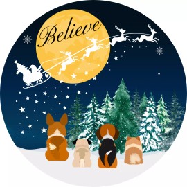 Sign Me Up By Diana Dogs Believe In Santa Too Christmas Sign or Door Hanger