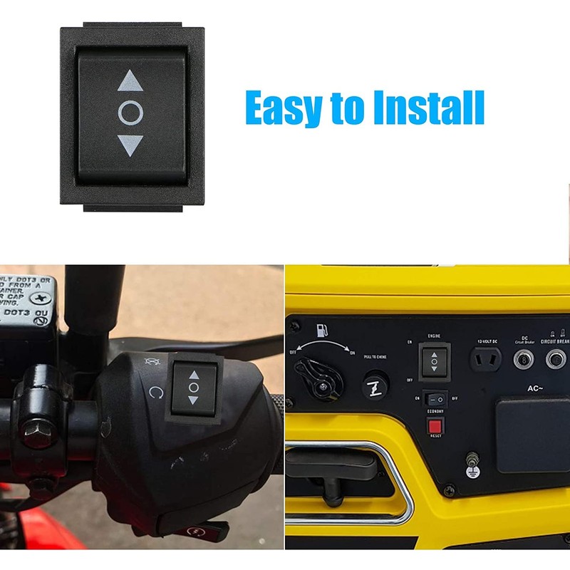EEEkit Momentary Rocker Switch, DC12V 20A 6Pin DPDT (ON)/Off/(ON) Reverse