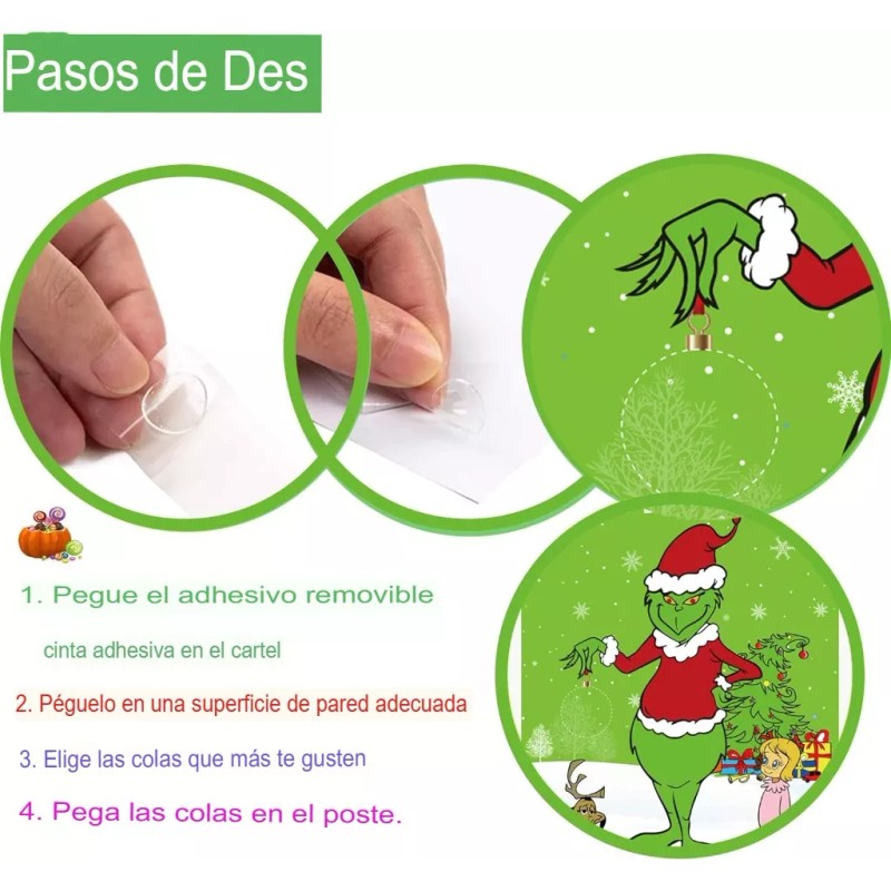 Dreasmt Poster De Grinch Para Colocar Esferas De Papel Juego