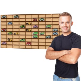 Menkxi 2 Pcs Toy Car Display Case 110 Space Wooden Wheels Shelf Wall Mounted Toy Car Wall Storage Car Display Shelf for Cars, Collectibles, Toy Figurines, Tiny Dolls, Shot Glasses