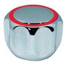TLDSHOP® - Chrome-plated handle for taps - replacement handle with plate - insert 20-24 - 1 piece - plate colour: red