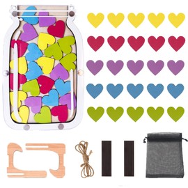 Magnetic Reward Jar with 25 Heart Tokens - 3-in-1 Hanging/Refrigerator/Desktop Behavior Chart for Kids, Teachers & Parents - Star Jar Reward System for Classroom Management DIY Tools
