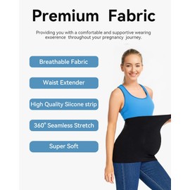 MUSTY Z-ONE Maternity Belly Band for Pregnancy and Extenders Pants Waist, Non-slip Seamless Pregnancy Belly Support Band for All Stages of Pregnancy