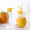 FUSAYUKI Yellow Manual Citrus Juicer with Filter and Spout, Screw-Top