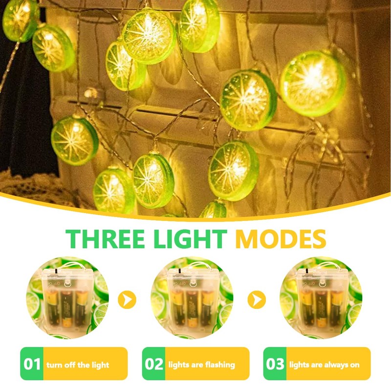YOLUFER Lemon String Lights 20pcs LED Lights Lemon Slice Battery