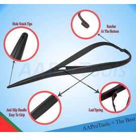 AAProTools Black Mathieu Ligature Elastic Placing Plier 5.5" Hole Notch Tip Needle Holder Driver, Ligature Separator Placer, Elastomeric Orthodontic Instruments