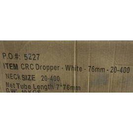 Liquidbottles.com Qty. 24, Liquid Bottles CRC Dropper White 76mm 20-400 Neck Sz New