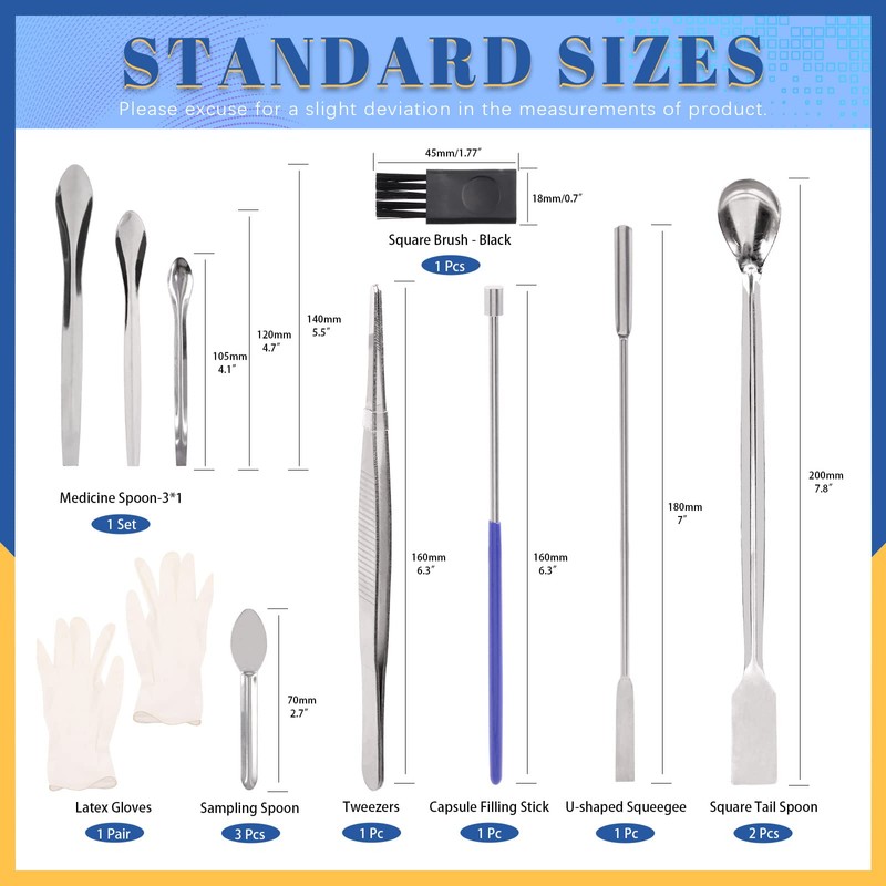 Glarks 14Pcs Capsule Filling Micro Lab Spoon Kits Sampling Spoon