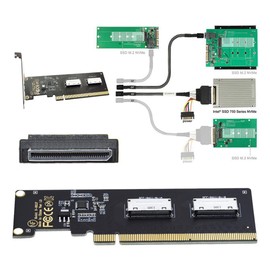 cablecc PCIE PCI-Express 16x to Dual Oculink SFF-8612 SFF-8611 8X VROC Adapter for Mainboard SSD Graphics Card