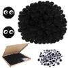TOAOB 500pcs Pom Poms 1cm Craft Pom Poms Black Fuzzy