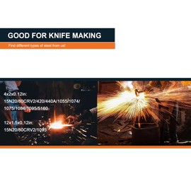 SALUINOKI 10Pack 1055 Steel Flat Stock 4"x2"x1/8" Knife Blanks for Knife Making Forging Steel Forge Metal for Blacksmithing, Welding Coupons for Welding Practice Kit