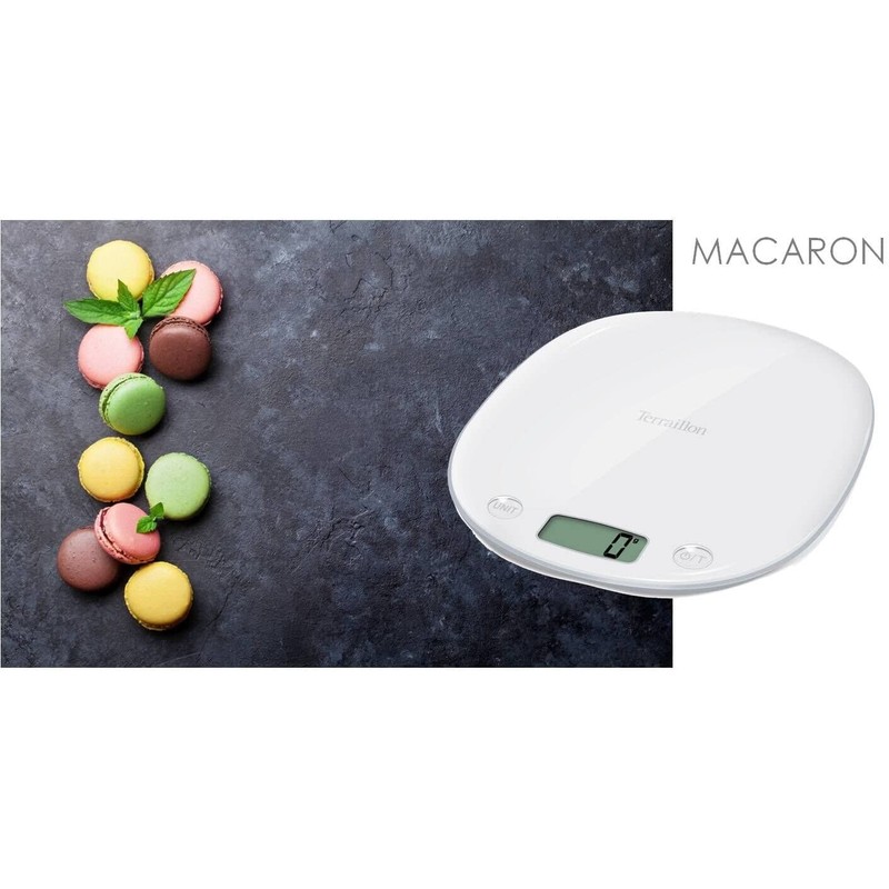TERRAILLON Electronic Kitchen Scales - Tare Liquid Conversion, Integrated Handle,